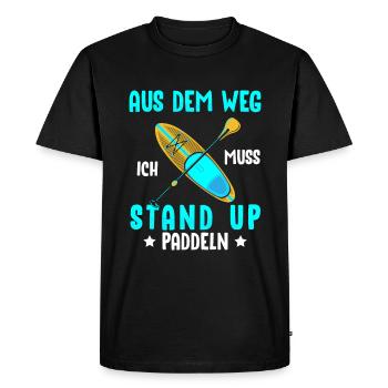 Aus dem Weg ich muss Stand up paddeln - Männer Premium Bio T-Shirt - Schwarz - Vorne - Nico (187cm)