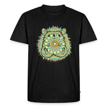 Mandala Hérisson Art géométrique - T-shirt Premium bio Homme - noir - Devant - Nico (187cm)