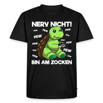Nerve not to gamble Gaming Turtle - Men's Premium Organic T-Shirt - black - Front - Nico (187cm)