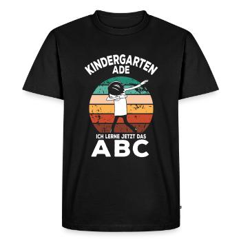 Kindergarten Ade I'm learning ABC - Men's Premium Organic T-Shirt - black - Front - Nico (187cm)
