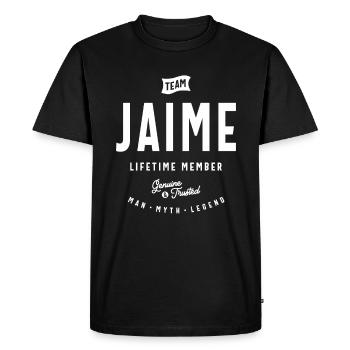 Team Jaime Lifetime Member Personalized Name - Men's Premium Organic T-Shirt - black - Front - Nico (187cm)