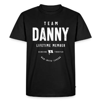 Nom personnalisé du membre à vie de l’équipe Danny - T-shirt Premium bio Homme - noir - Devant - Nico (187cm)