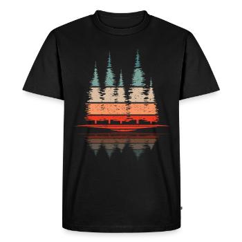 Retro Forest Outdoor Hiking Nature - Men's Premium Organic T-Shirt - black - Front - Nico (187cm)