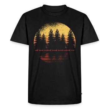 Retro Forest Outdoor Hiking Nature - Men's Premium Organic T-Shirt - black - Front - Nico (187cm)