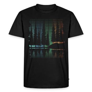 Retro Forest Outdoor Hiking Nature - Men's Premium Organic T-Shirt - black - Front - Nico (187cm)