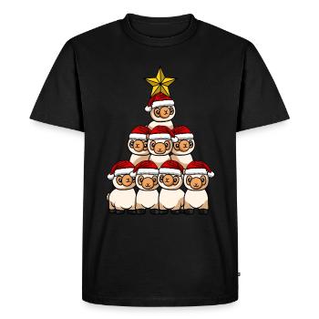 Arbre de Noël Lama - T-shirt Premium bio Homme - noir - Devant - Nico (187cm)