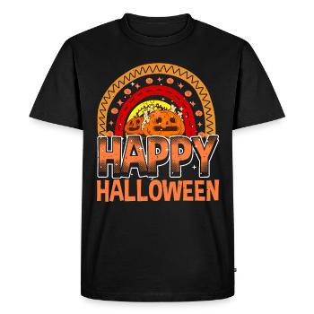 Halloween Rainbow Happy Hallowen avec citrouille - T-shirt Premium bio Homme - noir - Devant - Nico (187cm)