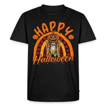 Halloween Rainbow Happy Hallowen avec citrouille - T-shirt Premium bio Homme - noir - Devant - Nico (187cm)