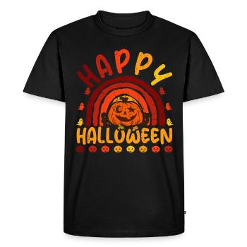 Halloween Rainbow Happy Hallowen avec citrouille - T-shirt Premium bio Homme - noir - Devant - Nico (187cm)