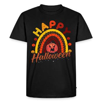 Halloween Rainbow Happy Hallowen avec citrouille - T-shirt Premium bio Homme - noir - Devant - Nico (187cm)