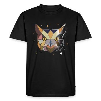 Owl Polygon Art Animal Geometry - Men's Premium Organic T-Shirt - black - Front - Nico (187cm)