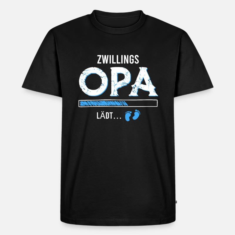 Zwillingsopa lädt - Männer Premium Bio T-Shirt - Schwarz