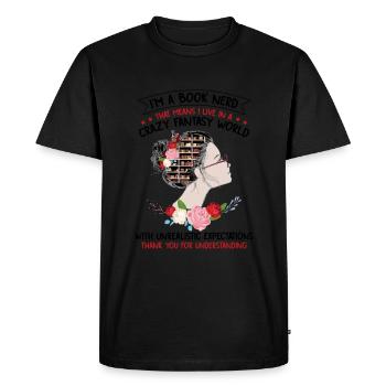 Je suis un nerd du livre - T-shirt Premium bio Homme - noir - Devant - Nico (187cm)