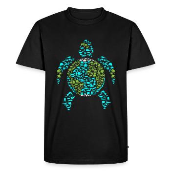 Tortue du Jour de la Terre - T-shirt Premium bio Homme - noir - Devant - Nico (187cm)