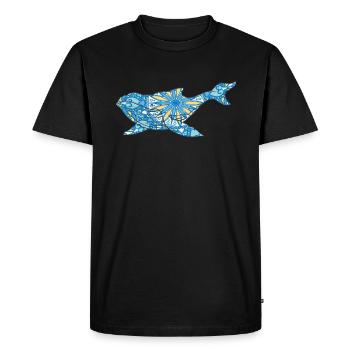 Modèle de géométrie de la baleine mandala - T-shirt Premium bio Homme - noir - Devant - Nico (187cm)