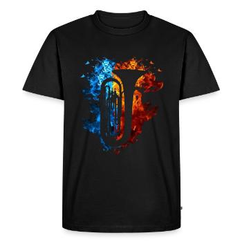 Feu Tuba Burning Musical Instrument Flammes - T-shirt Premium bio Homme - noir - Devant - Nico (187cm)