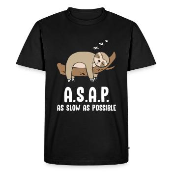 A.S.A.P. Paresseux aussi lent que possible - T-shirt Premium bio Homme - noir - Devant - Nico (187cm)