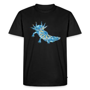 Mandala Axolotl Geometry Pattern - Men's Premium Organic T-Shirt - black - Front - Nico (187cm)
