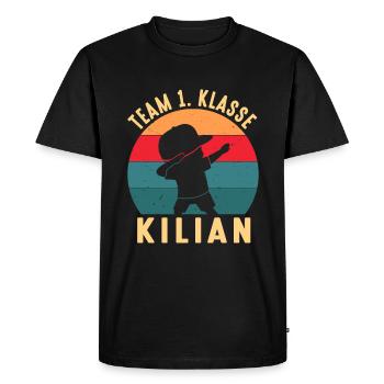 Enrolment Team 1st grade Kilian School start - Men's Premium Organic T-Shirt - black - Front - Nico (187cm)