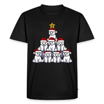 Arbre de Noël de l’ours polaire - T-shirt Premium bio Homme - noir - Devant - Nico (187cm)