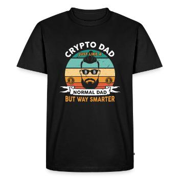 Crypto Papa comme un papa normal mais beaucoup plus intelligent - T-shirt Premium bio Homme - noir - Devant - Nico (187cm)