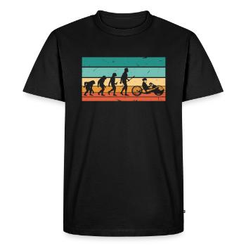 Vintage Evolution Handbike - Men's Premium Organic T-Shirt - black - Front - Nico (187cm)