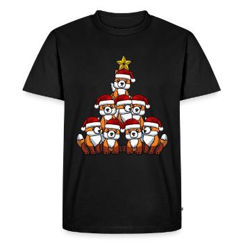 Fuchs Weihnachtsbaum - Männer Premium Bio T-Shirt - Schwarz - Vorne - Nico (187cm)