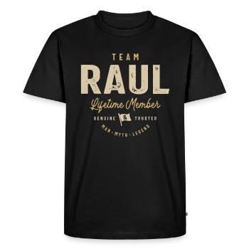 Team Raul Lifetime Member Personalized Name - Men's Premium Organic T-Shirt - black - Front - Nico (187cm)