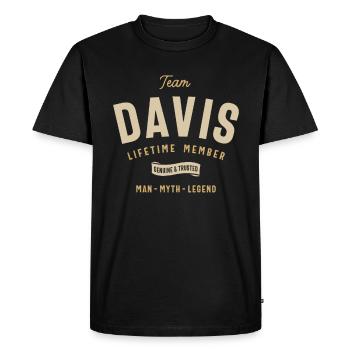 Team Davis Lifetime Member Personalized Name - Men's Premium Organic T-Shirt - black - Front - Nico (187cm)