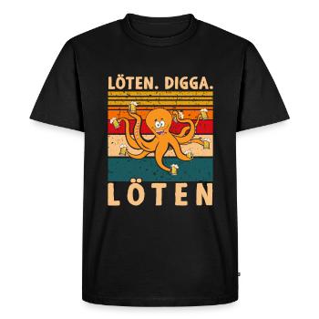 Soldering Digga Soldering Beer Drinker Beer Octopus - Men's Premium Organic T-Shirt - black - Front - Nico (187cm)