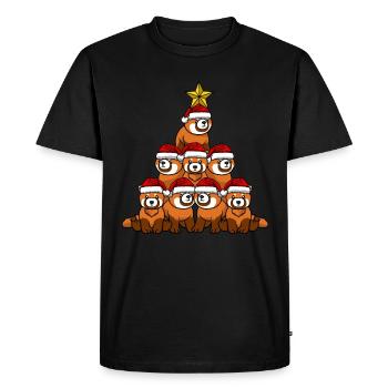 Arbre de Noël Panda Roux - T-shirt Premium bio Homme - noir - Devant - Nico (187cm)