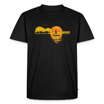 Moon Guitar Lake Shadow SUP Stand Up Paddle - Men's Premium Organic T-Shirt - black - Front - Nico (187cm)