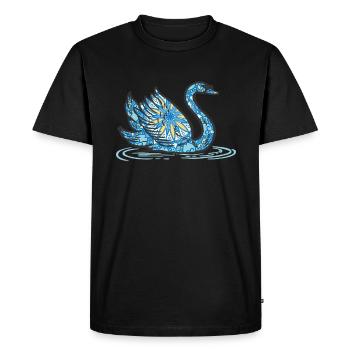 Mandala Swan Geometry Pattern - T-shirt Premium bio Homme - noir - Devant - Nico (187cm)