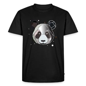 Panda Polygon Art Animal Geometry - Men's Premium Organic T-Shirt - black - Front - Nico (187cm)