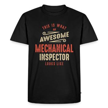 Funny Awesome Mechanical Inspector Job Occupation - Men's Premium Organic T-Shirt - black - Front - Nico (187cm)