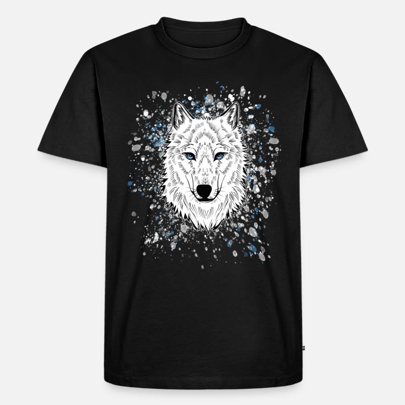 Polarwolf - Männer Premium Bio T-Shirt - Schwarz