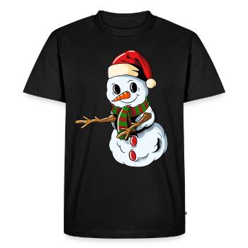 Bonhomme de neige Casquette de Noël Floss Danse Noël - T-shirt Premium bio Homme - noir - Devant - Nico (187cm)