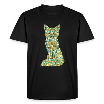 Mandala Fuchs Geometry Pattern - Men's Premium Organic T-Shirt - black - Front - Nico (187cm)