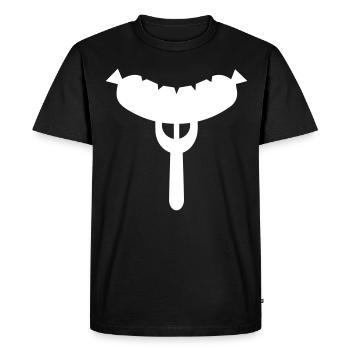 Fourchette à saucisse - T-shirt Premium bio Homme - noir - Devant - Nico (187cm)