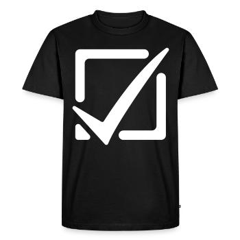 Cochez la case - T-shirt Premium bio Homme - noir - Devant - Nico (187cm)