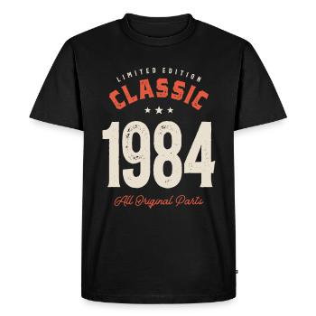 Classic 1984 - 38th Birthday Vintage - Men's Premium Organic T-Shirt - black - Front - Nico (187cm)