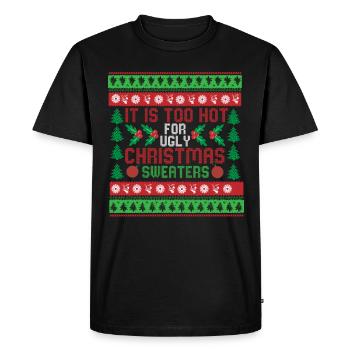 Trop chaud pour les pulls de Noël moches Drôle de Noël - T-shirt Premium bio Homme - noir - Devant - Nico (187cm)