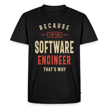 Ingénieur logiciel Profession Travailleur d’anniversaire - T-shirt Premium bio Homme - noir - Devant - Nico (187cm)