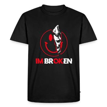 Je vais bien, je suis brisé - T-shirt Premium bio Homme - noir - Devant - Nico (187cm)