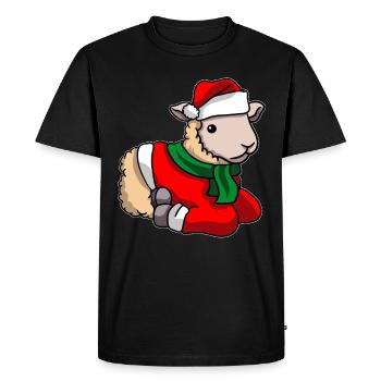 Mouton avec pull de Noël - T-shirt Premium bio Homme - noir - Devant - Nico (187cm)