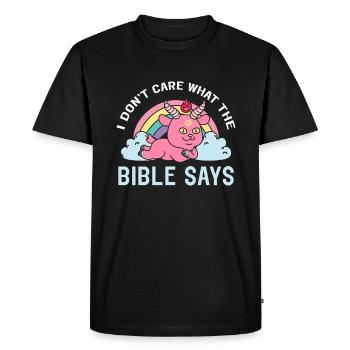 Je me fiche de ce que dit la Bible Kawaii Satan - T-shirt Premium bio Homme - noir - Devant - Nico (187cm)
