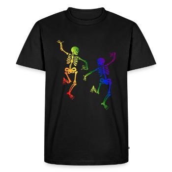 Skeleton Dancing Gay Pride Arc-en-ciel - T-shirt Premium bio Homme - noir - Devant - Nico (187cm)