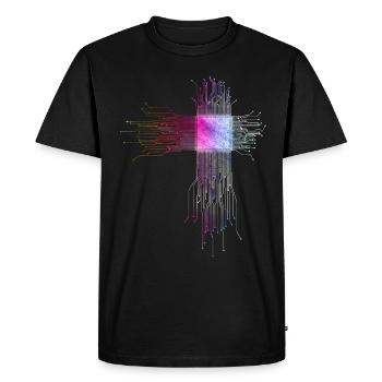 Motif CPU Programmeur - T-shirt Premium bio Homme - noir - Devant - Nico (187cm)