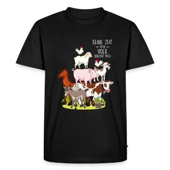 Agriculteur Pas le temps que mon peuple ait besoin de moi - T-shirt Premium bio Homme - noir - Devant - Nico (187cm)
