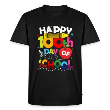 Happy 100th Day Of School - Men's Premium Organic T-Shirt - black - Front - Nico (187cm)